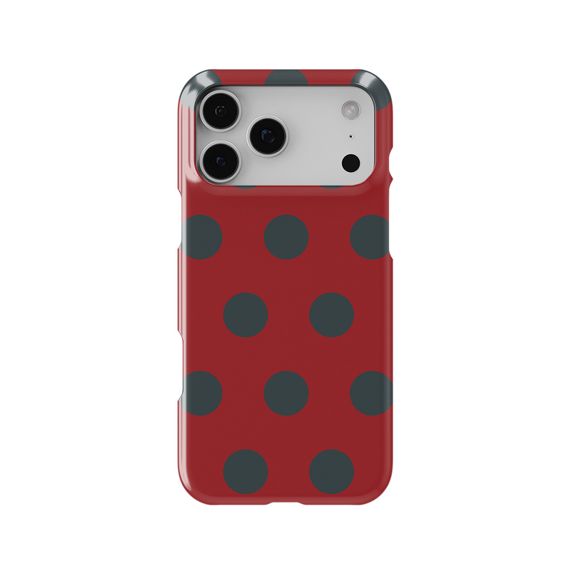 时尚波点简约iPhone17Promax手机壳12红色15Pro白色苹果半包13硬壳11女14Pro不褪色菲林硬壳