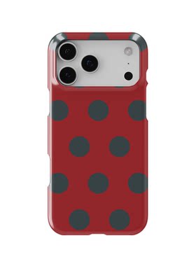 时尚波点简约iPhone17Promax手机壳12红色15Pro白色苹果半包13硬壳11女14Pro不褪色菲林硬壳