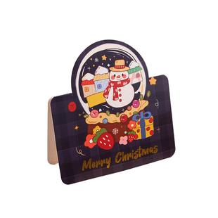 圣诞贺卡3d立体贺卡圣诞节小卡片merry christmas感恩祝福卡手写礼物留言卡烫金贺卡明信片感恩节卡节日卡片