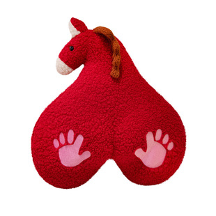 原创新款拍马屁抱枕马年毛绒玩具玩偶送朋友搞怪礼物娃娃椅子靠垫