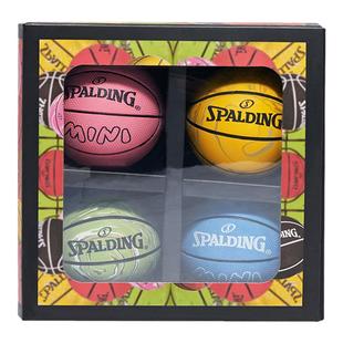 斯伯丁缤纷系列篮球迷你高弹力空心胶球儿童训练玩具篮球摆件小球