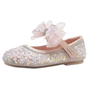TATA他她童鞋女童公主鞋春秋国风亮晶晶单鞋女宝儿童小女孩水晶鞋