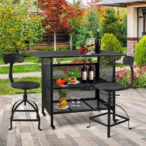 户外简约铁艺休闲移动推车室内餐厅厨房两层置物架手推餐车收纳架