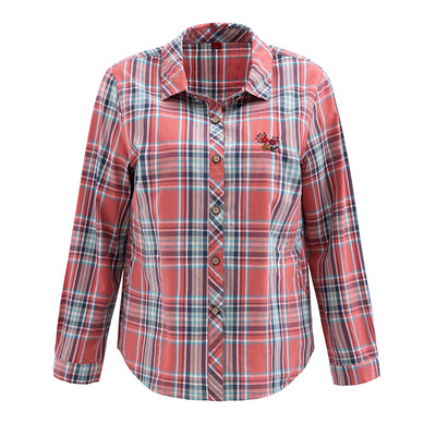 妈妈装女洋气格子长袖衬衫春纯棉