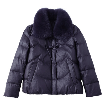 洋气妈妈冬装羽绒服洋气短款皮衣