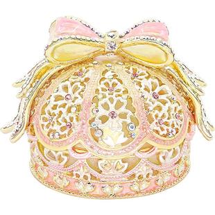 picals首饰盒珐琅皇冠蝴蝶结饰品收纳求婚戒指盒高档创意结婚礼物