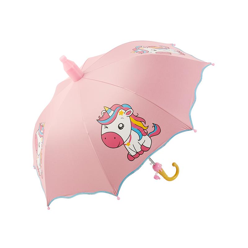 独角兽防晒卡通黑胶儿童雨伞