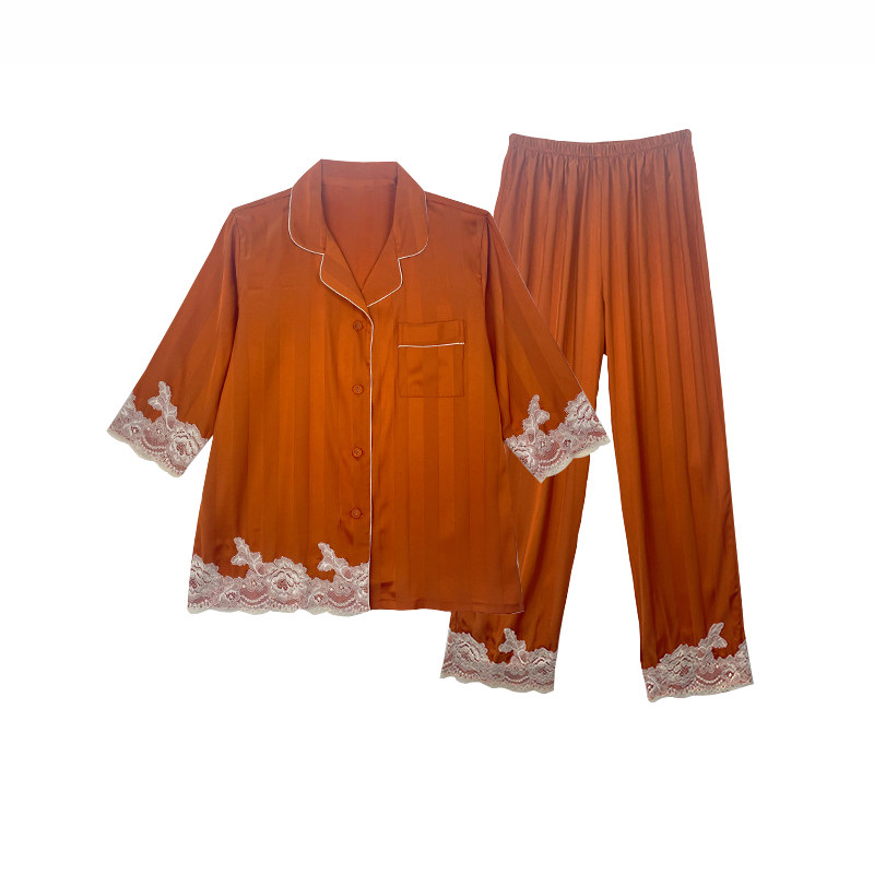 中袖真丝睡衣套装家居服