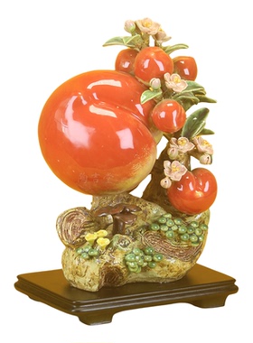 石湾公仔陶瓷寿桃摆件祝寿贺寿礼