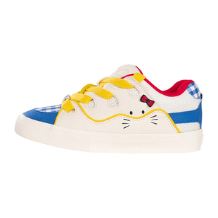 顽刻官方面包鞋猫咪蝴蝶结白蓝黄撞色拼接BAKE男女滑板鞋