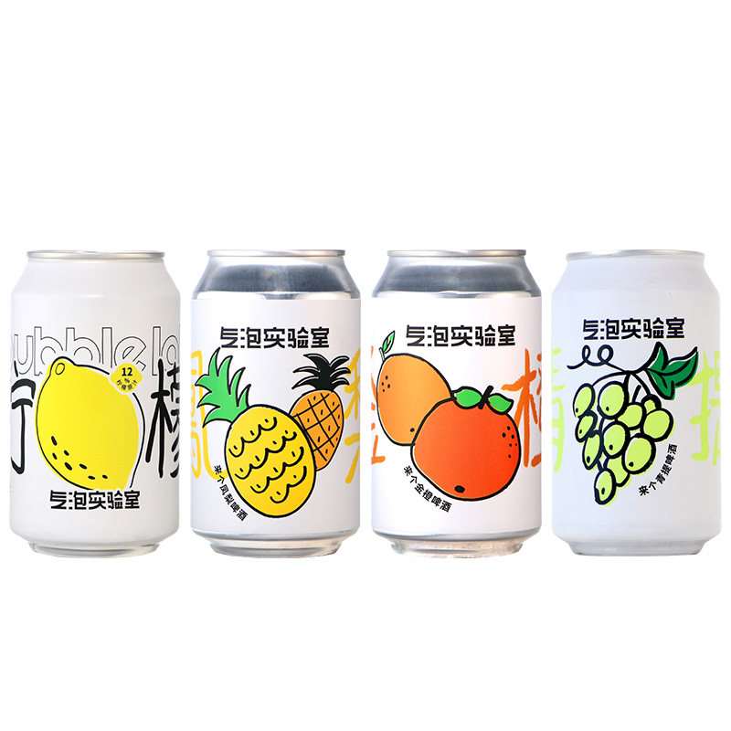 气泡实验室来个青提凤梨霸王柠檬国产果味精酿啤酒330ml 罐装