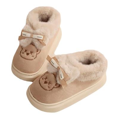 快鹿冬季保暖防滑包跟家居短靴