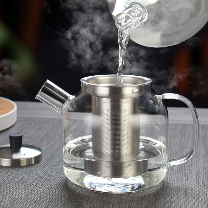 耐热玻璃茶壶家用过滤泡茶水壶蒸煮茶器玻璃内胆花茶壶加热垫茶具