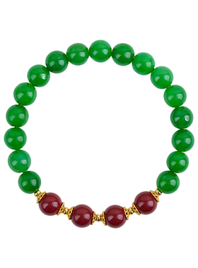 山川心语紫金朱砂帝王绿手串