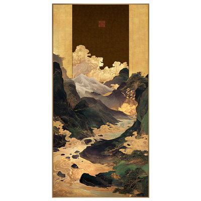 新中式玄关挂画客厅茶室书房酒店