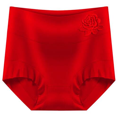 7/4条红色莫代尔内裤女士高腰透气抗菌大码胖MM短裤本命三角裤头