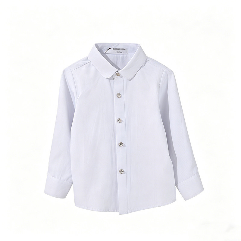 菲菲牛女童白衬衫长袖校服演出服
