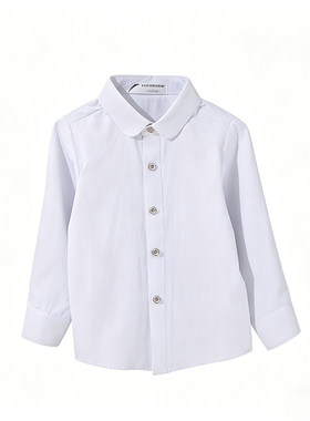 菲菲牛女童白衬衫长袖校服演出服