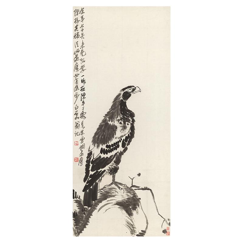 齐白石雄鹰近现代风动物微喷国画