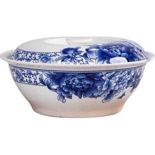 汤盆家用2026新款陶瓷景德镇煲青花瓷汤锅骨瓷汤碗带盖的双耳品锅