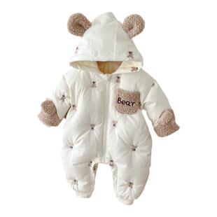 婴儿衣服冬装套装宝宝连体衣女3个月6半岁1周岁0一岁男小孩8抱衣9