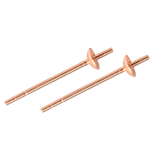 18k金耳钉空托珍珠耳钉配件马贝au750耳钉托耳针diy配件纯金耳托