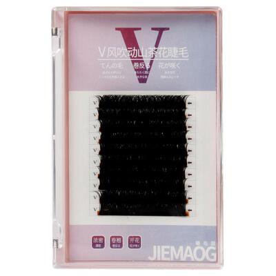 超软0.05双笙花v型睫毛嫁接浓密大v毛一秒自动开花美睫双尖水貂毛