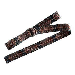 民族风牛仔裤工装裤双环扣腰带女百搭加长学生帆布皮带男潮年轻人