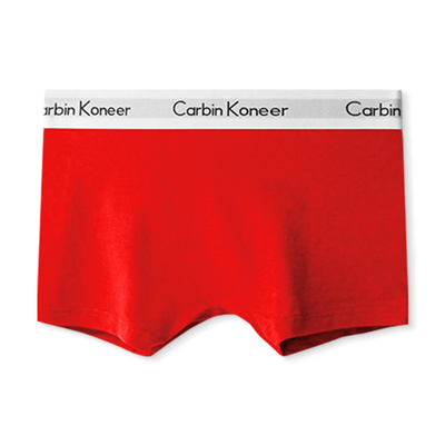 女士纯棉中性四角红色内裤