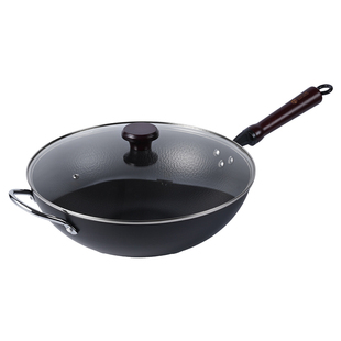 三叔三婶铁锅家用炒菜锅无涂层防生锈免开锅电磁炉燃气灶专用炒锅