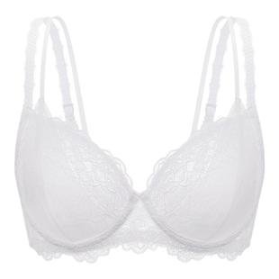 【叛逆新娘-白蔷薇】遐双细肩带超薄内衣女夏白色中小胸聚拢文胸