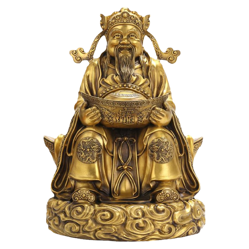 黄铜财神爷神像摆件家居供奉元宝文昌位文财神客厅店铺开业礼品
