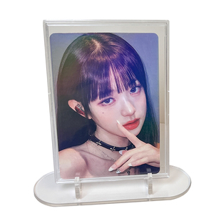 透明小卡展示架桌面摆台架子三寸卡砖明星卡片收纳拍立得照片相框