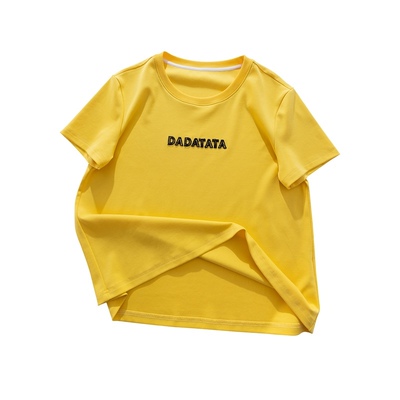 晶咕白标DADATATA【简奢daily】极简高级风胸前刺绣字母短袖T恤