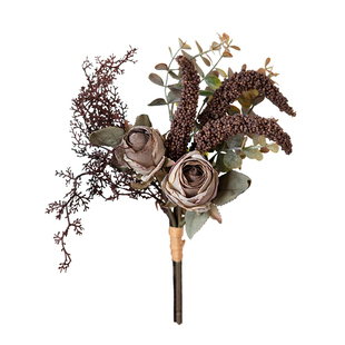 法式复古色手札花束玫瑰花仿真花摆设客厅装饰花卉假花摆件餐桌花