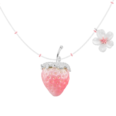 YVMIN尤目 间珠草莓花朵项链锁骨链设计师生日礼物