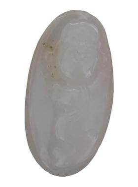 天然材质白色金丝玉佛吊坠戈壁玉