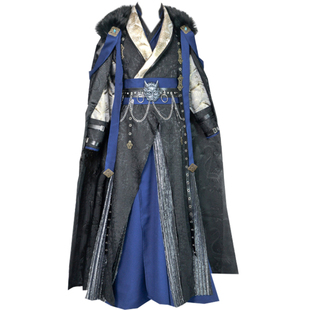 麒麟古风原创万用cos服劲装杀破狼玄铁营顾昀套装墨燃cos古装长庚