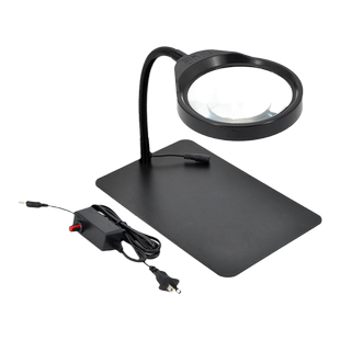 PDOK台式放大镜维修专用桌面高清带台灯152340倍老人阅读修表电子工业手机电路主板焊接工作台芯片雕刻检测