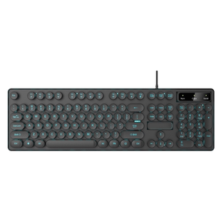 朋克字符复古圆键有线键盘鼠标套装发光多键无冲办公游戏商务通用