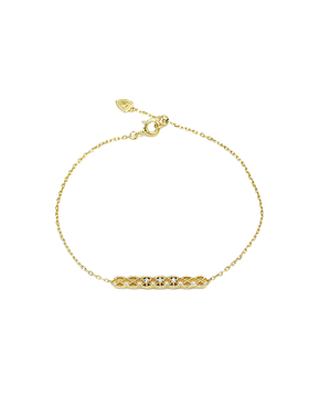 复古S925银镀金手链可滑动调节