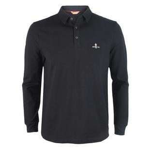 比音勒芬专柜正品男装 秋季棉氨珠地网长袖翻领纯色T恤363181405