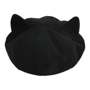 儿童帽子秋冬季保暖防风可爱猫耳南瓜帽男女宝宝韩版贝雷画家帽春