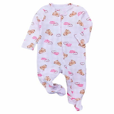 外贸童装新生儿纯棉连体衣男女宝宝双头拉链包脚爬服哈衣婴儿衣服