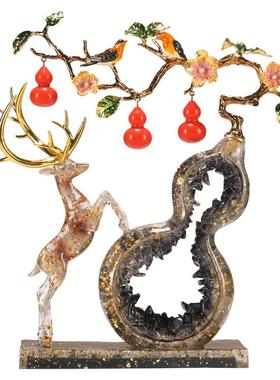 2025新款新中式水晶福鹿高档招财