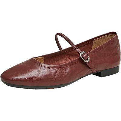 Bata羊皮书玛丽珍单鞋女2025商场新款复古软底浅口鞋AFY34AQ5