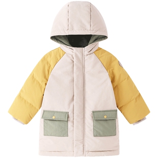 英氏超韧绒男童女童羽绒服冬季御寒外套新款儿童上衣长款羽绒外套