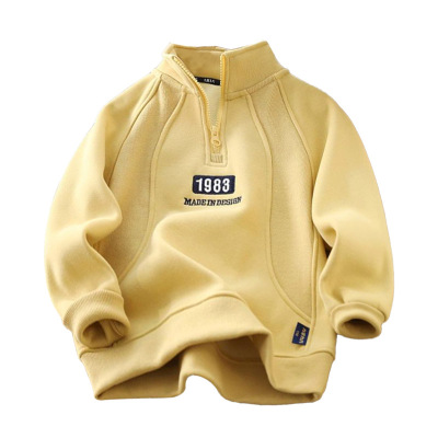 男童秋冬款加绒卫衣大童保暖上衣