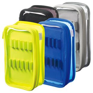 日本LIHIT LAB.喜利XCOA翻折透明笔袋大容量简约高颜值女孩男生文具盒铅笔袋纯色ins风文具袋