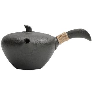 南山先生 黑陶复古侧把壶陶瓷泡茶过滤壶家用客厅功夫小茶壶单壶